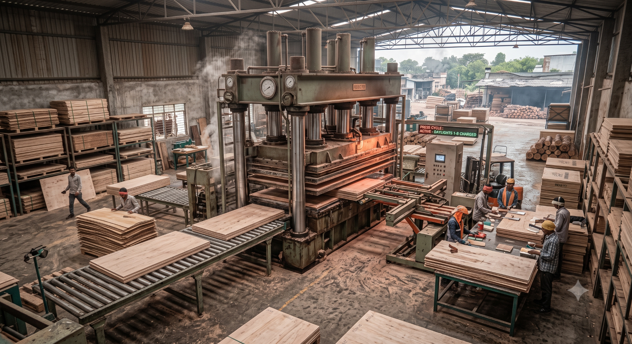VIPRAM Ply factory pressing and production area